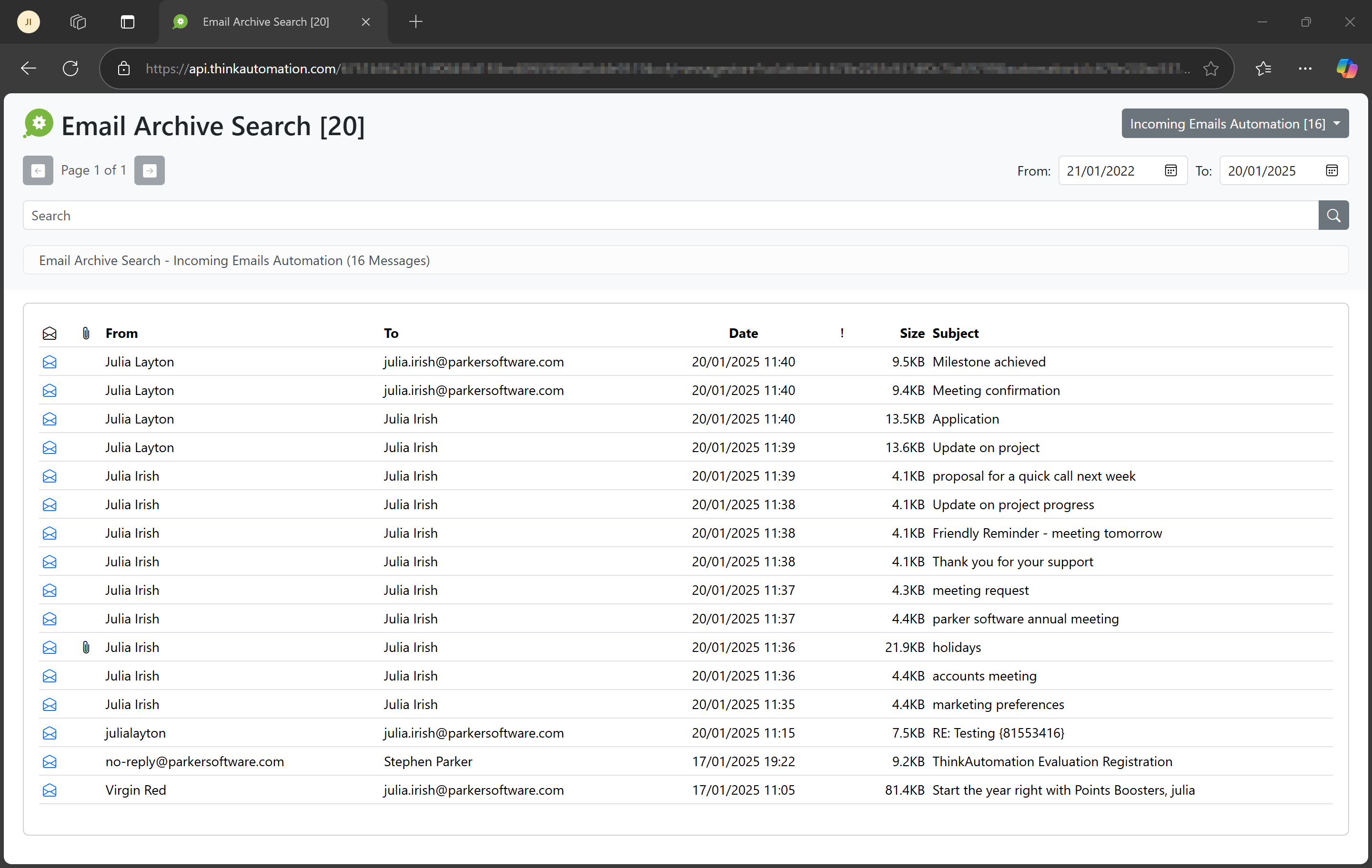 Web Message Store Viewer
