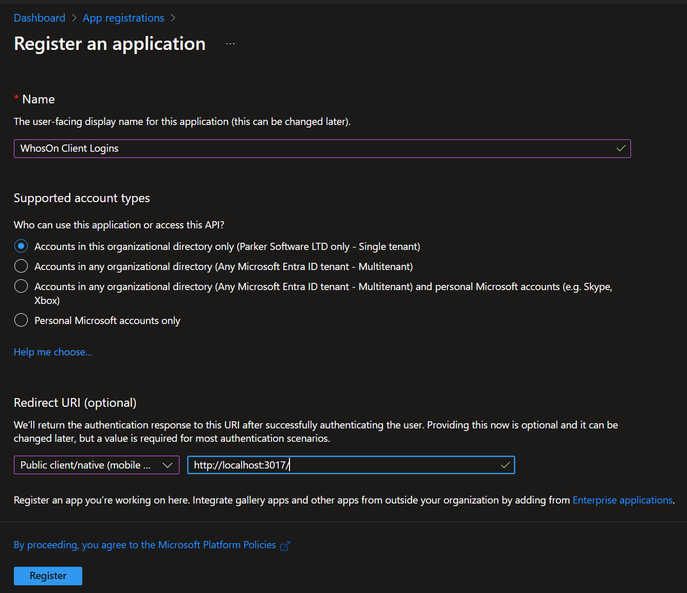 Azure App Registration